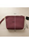Genuine Leather Handmade Burgundy Clutch Bag |   Soft Leather Casual Women's Bag with Wrist Strap - 7