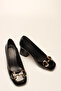 Black Patent Buckled Women's Heeled Shoes - 2