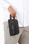 Men's Vegan Leather Portfolio Clutch Shaving Cosmetic Grooming and Daily Handbag - 2