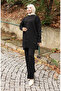 Knitwear Stone Printed Tunic Trousers Double Set 1104-01 Black - 3