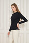 Women's Crew Neck Long Sleeve Basic T-Shirt - 100% Cotton Casual T-Shirt-Black - 7
