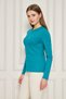 Women's Crew Neck Long Sleeve Basic T-Shirt - 100% Cotton Casual T-Shirt-Petrol - 4