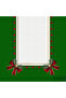 Christmas Themed 3D Embroidery Effect Ribbon Pattern Green Runner Cover 140X50 cm - 3