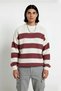 Men's Oversize Wide Fit Crew Neck Striped Acrylic Knitwear Sweater Ideal for Cold Winter Days - 2