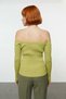 Women's Carmen Collar Fitted Pattern Acrylic Material Long Sleeve Ribbed Knit Cardigan Blouse Option - 4