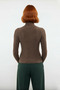 Stand Collar Ribbed Woven Fitted Fit Long Sleeve Basic Knitwear Sweater for Women Winter Elegance and - 4