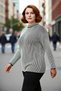 Women's Regular Fit Ribbed Striped Crew Neck Long Sleeve Knitwear Sweater for Winter Season