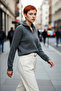 Women's Oversize Low-Cut Zipper Stand Collar Knitwear Thessaloniki Knit Basic Long Sleeve Sweater High Quality