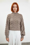 Women's Oversized Hair Knit Stand-Up Collar Knitwear Crop Sweater Comfortable and Stylish Design for Winter Days - 2
