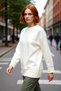 Women's Boxy Fit Crew Neck Low Sleeve Plain Knitwear Sweater Offers Winter Casual Chic Quality