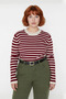 Striped Fitted Fit Crew Neck Acrylic Knitwear Sweater for Women Offers Everyday Elegance Quality - 2