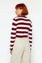 Women's Striped Crew Neck Fitted Crop Knitwear Sweater Spring Autumn Stylish for Everyday Outfits - 4