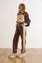Women's Brown Color Detailed Embroidered Thick Winter Tracksuit Set Etkm-0000073 - 5