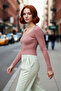 Women's Fitted V-Neck Raglan Sleeve Super Crop Ribbed Knit Sweater Basic Collection Everyday Chic