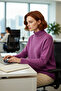 Women's Oversized Low-Cut Neckline Long Knit Sweater Offers Basic Modern Comfortable Winter Daily Chic - 3