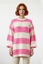 Women's Relaxed Fit Low Armhole Striped Thessaloniki Knit Crew Neck Sweater Winter Outfits - 2