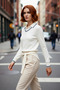 Women's Polo Neck Slim Knitwear Sweater Regular Fit Long Sleeve Stylish and Comfortable Daily Wear Good Quality