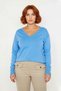 Women's V-Neck Button Detailed Knitwear Sweater Long Sleeve Design Offering Daily Elegance and Comfort Quality - 2