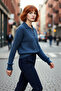 Women's Oversize Hair Knit Polo Neck Sweater Low Long Sleeve Winter Casual Basic Chic Quality