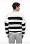 Men's Oversize Wide Fit Crew Neck Striped Acrylic Knitwear Sweater Ideal for Cold Winter Days - 4