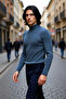 Men's Fitted Turtleneck Ribbed Knit Sweater Ideal for Winter Days Offering Elegance and Comfort