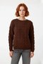 Women's Exclusive Hair Braid Patterned 100% Acrylic Knitwear Sweater Boat Neck Long Sleeve Regular Fit Casual - 2