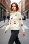 Women's Regular Fit Embroidered Crew Neck Long Sleeve Knit Sweater Ideal for Winter Season