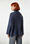 Women's Oversize Turtleneck Low Sleeve Acrylic Knitwear Sweater Long Basic Model for Winter Season - 4