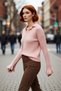 Regular Fit, Lapel Collar Knitwear Sweater for Women, Flared Sleeve Detail, Winter Elegance, Quality