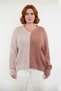 Women's Relaxed Fit Color Block V-Neck Acrylic Knitwear Sweater Long Sleeve Thessaloniki Knit Winter Elegance - 2