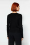 Women's Black Pearl Detailed V-Neck Fitted Knitwear Sweater Long Sleeve Winter Day Night Style Quality - 4