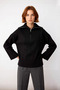 Women's Oversize Zippered Stand Collar Knitwear Sweater Low Sleeve Long Ideal Model for Winter Days - 2