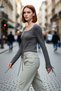 Women's Lace-Up Detailed Fitted Knitwear Sweater Perfect Piece for Winter and Fall Elegance High Quality