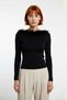 Women's Fitted Boat Neck Feather Detail Knitwear Sweater Long Sleeve Stylish Modern for Winter Outfits - 2