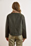Women's Khaki Plaid Lined Pocketed Coated Jacket Ckt-19000492 - 5