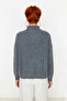 Women's Oversize Low-Cut Zipper Stand Collar Knitwear Thessaloniki Knit Basic Long Sleeve Sweater High Quality - 4