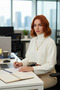 Women's Ecru Oversized Stand Collar Knit Sweater Basic Low Sleeve Long Length Winter Casual Chic Quality - 3
