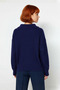 Women's Oversized Polo Neck Low Sleeve Ribbed Knit Sweater Winter Casual Chic Comfortable - 4