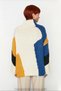 Women's Oversized Stand Collar Color Block Low Sleeve Thessaloniki Woven Long Knitwear Sweater Winter Outfits - 4