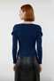 Women's Turn-Down Collar Fitted Ribbed Knit Blouse Long Sleeve Crop Length Spring Autumn Casual Chic - 4