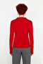 Women's Regular Fit Polo Neck Ribbed Long Sleeve Knit Sweater Basic Winter Design Offering Elegance - 4