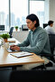 Men's Gray Fitted Cut Buttoned Stand Collar Thick Knit Sweater Stylish Choice for Winter Casual Outfits - 3