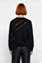 Regular Fit Openwork Knitwear Sweater for Women Crew Neck Low Sleeves Modern Elegance Quality - 4