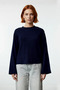 Women's Regular Fit Crew Neck Long Spanish Sleeve Basic Knitwear Sweater Offers Everyday Chic - 2