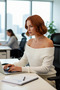 Women's Oversize Beaded Boat Neck Knitwear Sweater Off-The-Shoulder Super Crop Stylish Design Quality - 3