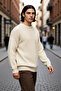 Men's Oversize Fit Crew Neck Basic Thessaloniki Textured Thick Knit Sweater for Winter Casual Wear