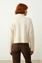 Women's Oversized Stand Collar Knit Sweater Standard Sleeves Plain Pattern Soft Texture Crop Winter Comfort - 4