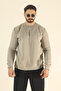 Men's Basic Winter Fleece-Lined Sweatshirt - Stone Regular Crew Neck