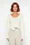 Women's Regular Fit V-Neck Long Sleeve Crop Length Ribbed Acrylic Basic Knitwear Sweater Daily Use - 2