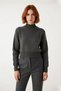Stand Collar Regular Fit Low Armhole Button Detail Knitwear Sweater for Women Stylish Choice for Cold Days - 2